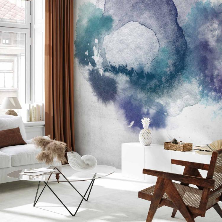 Wall Mural Shapes on the sky - abstraction in blue, green and white clouds