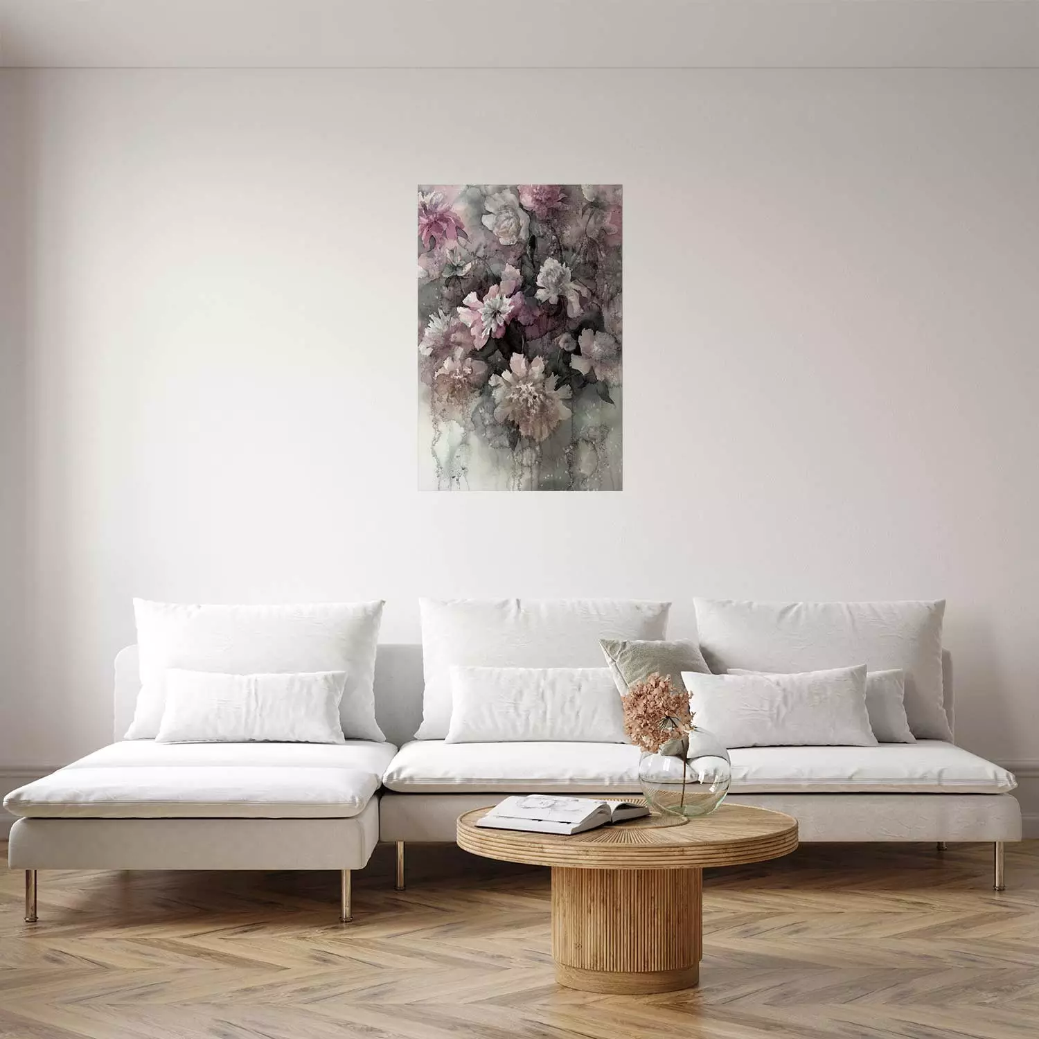 Poster Tinted Feeling - floral composition of flowers in a watercolor motif