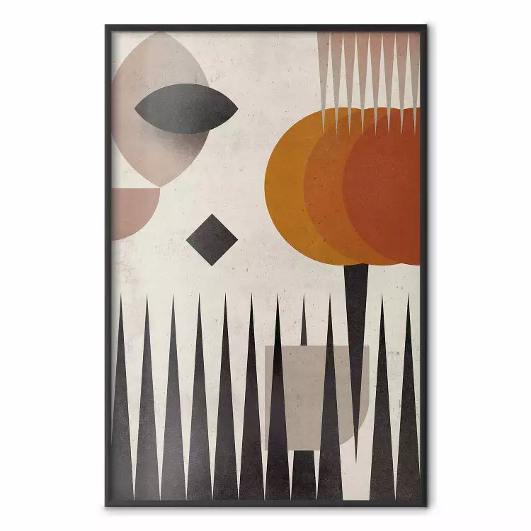 Sun Behind Mountains - colorful geometric figures in an abstract style