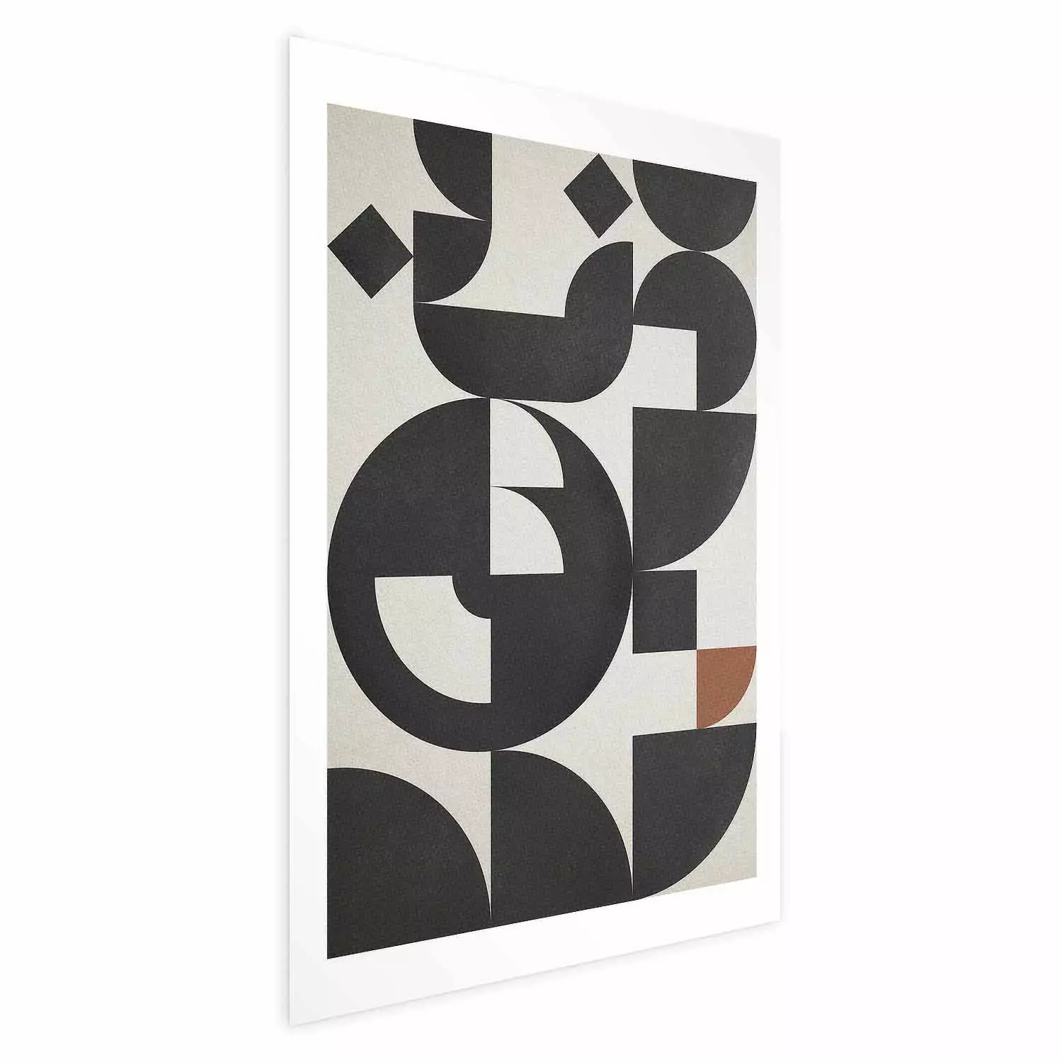 Wall Poster Great Waves - abstract composition of black geometric figures