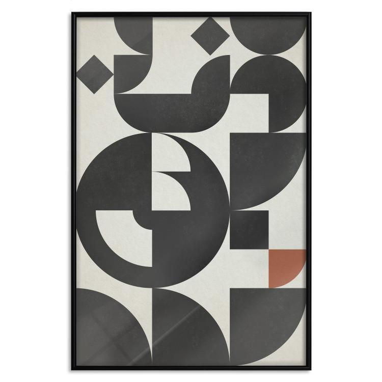 Poster Great Waves - abstract composition of black geometric figures