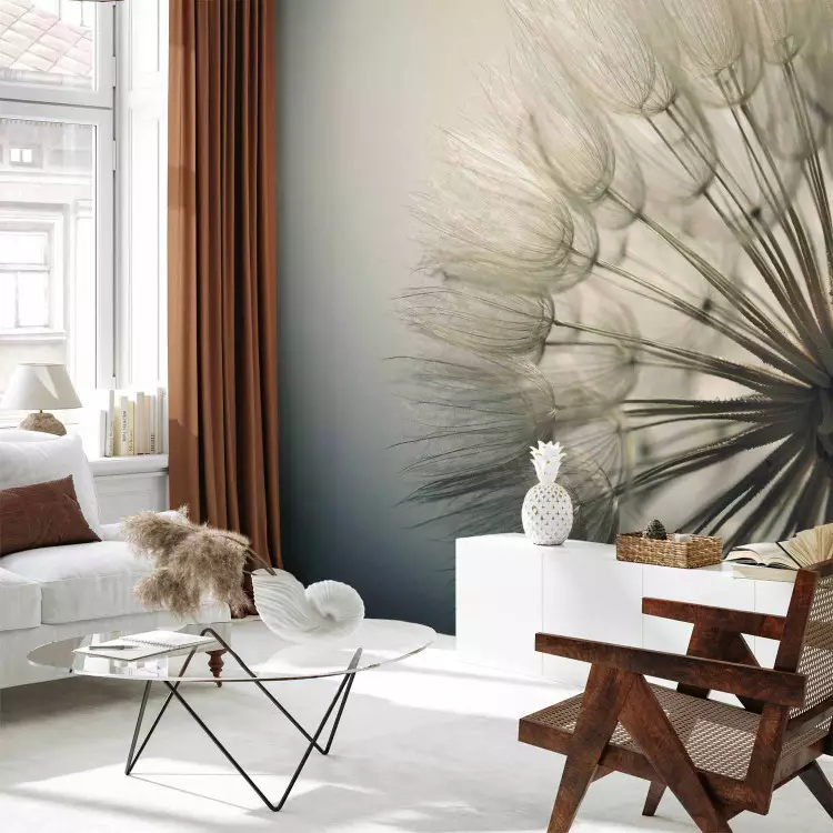Plant motif - dandelion flower approximation in cool tones