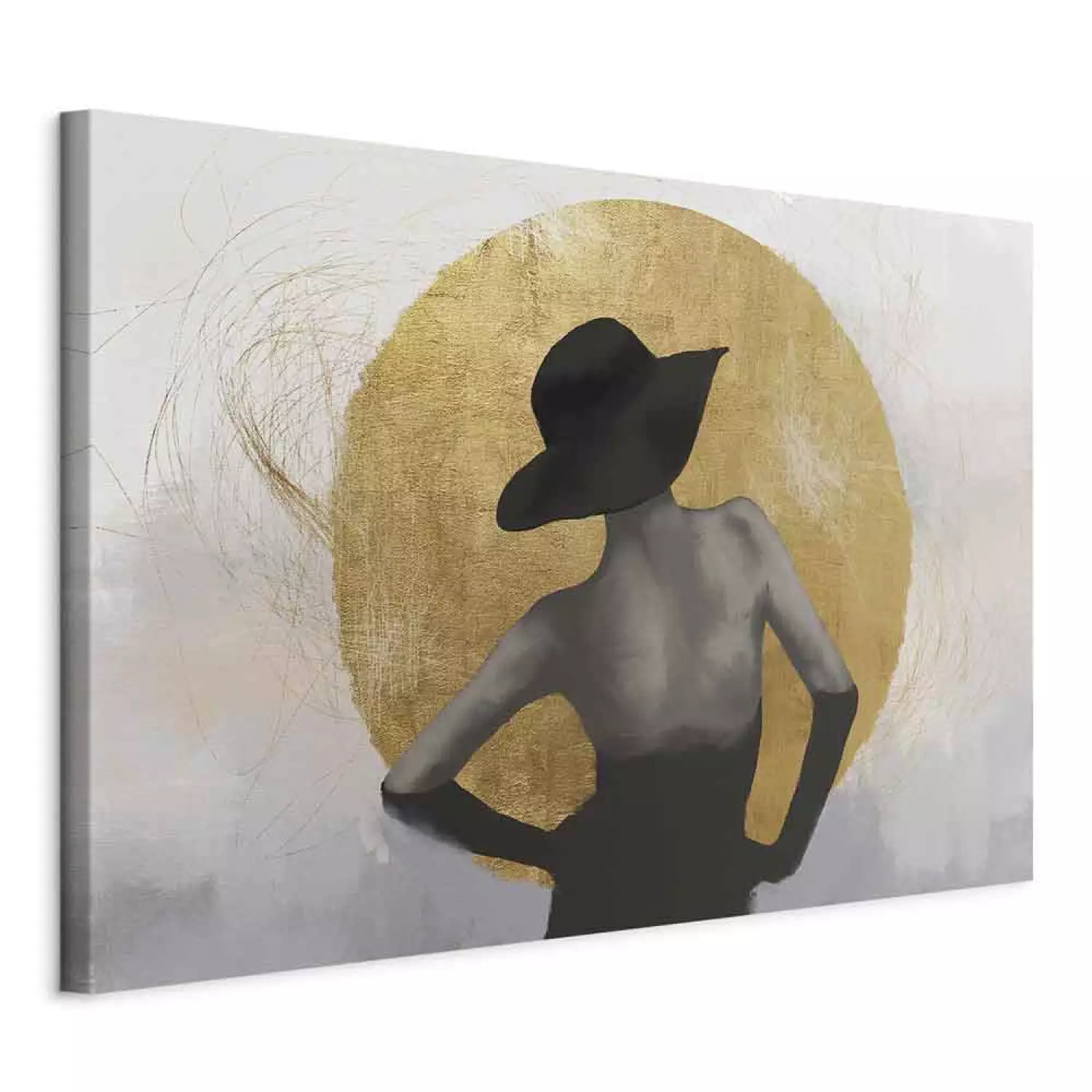 Canvas Under the Sun Wide - abstract woman with a hat