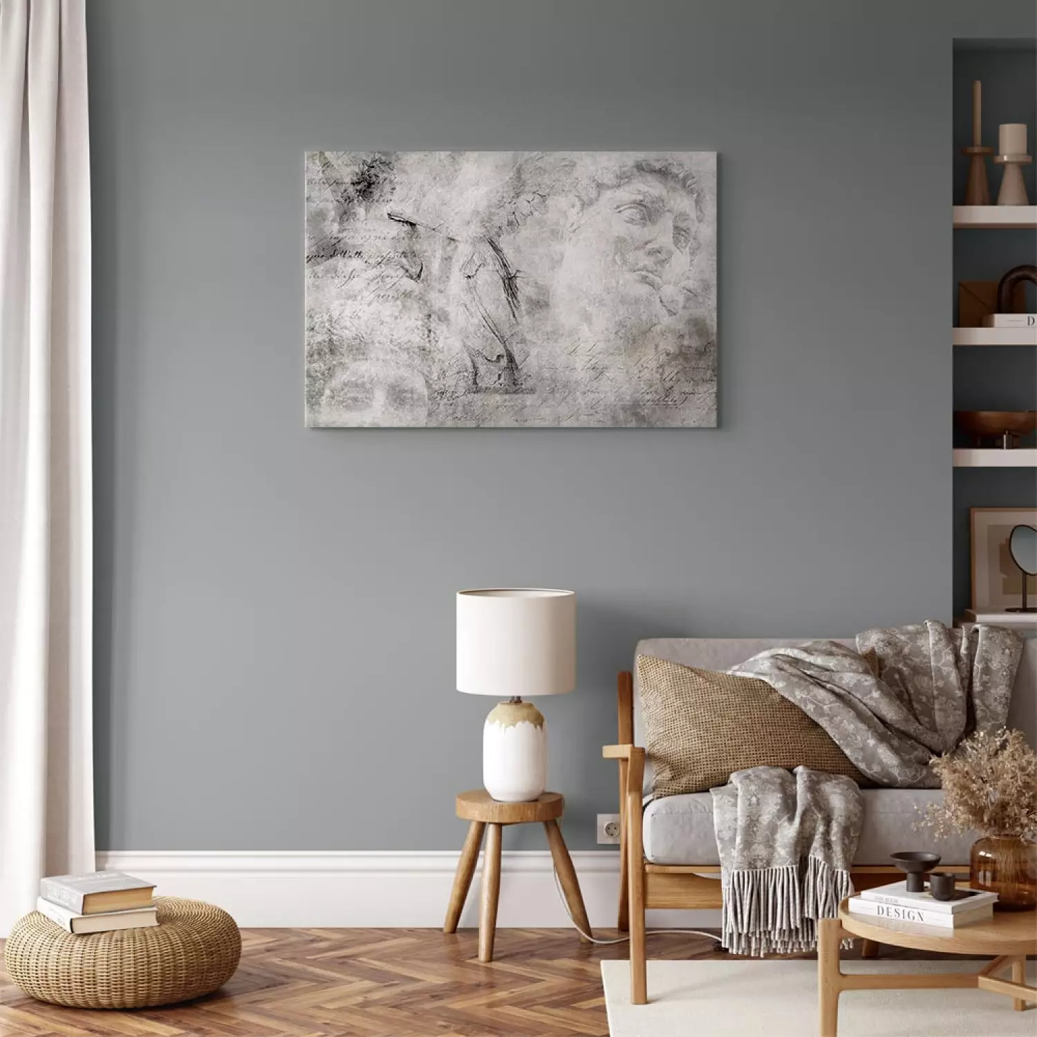 Canvas Pieses of Renaissance - Abstraction with images of sculptures