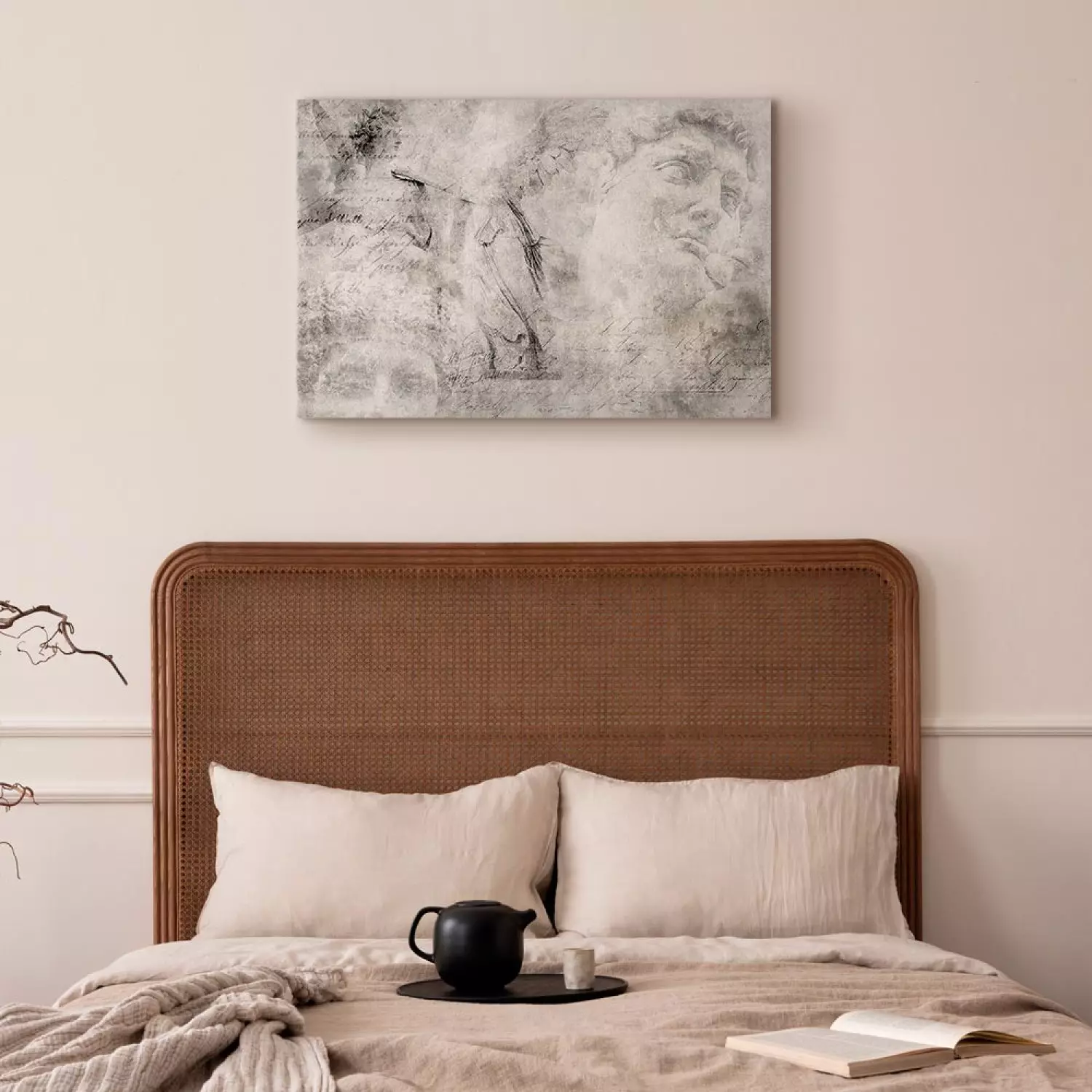 Canvas Pieses of Renaissance - Abstraction with images of sculptures