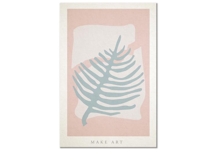 Canvas Pastel plant - Abstract plant on a pastel background with an inscription in English