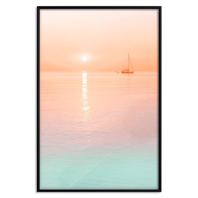 Poster Summer Cruise - pastel seascape against a sunset backdrop