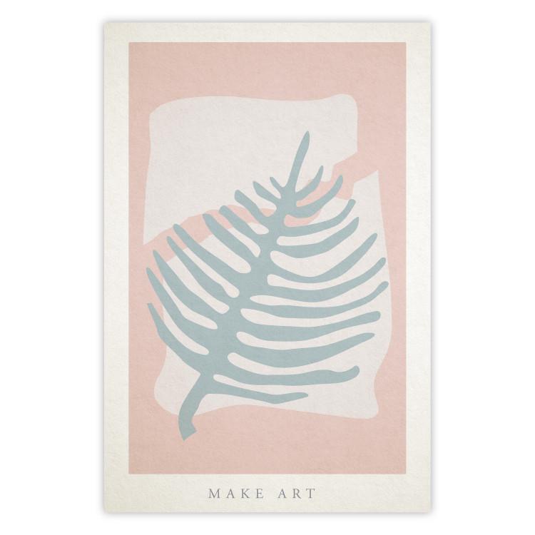 Poster Creating Art - pastel-colored leaf in an abstract motif