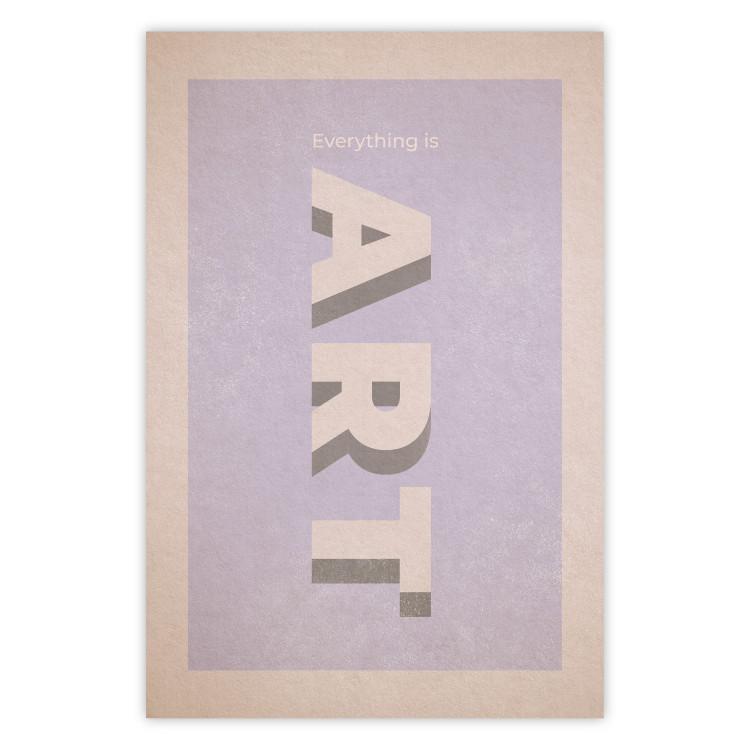 Poster Everything is Art - English text on a pastel-colored background