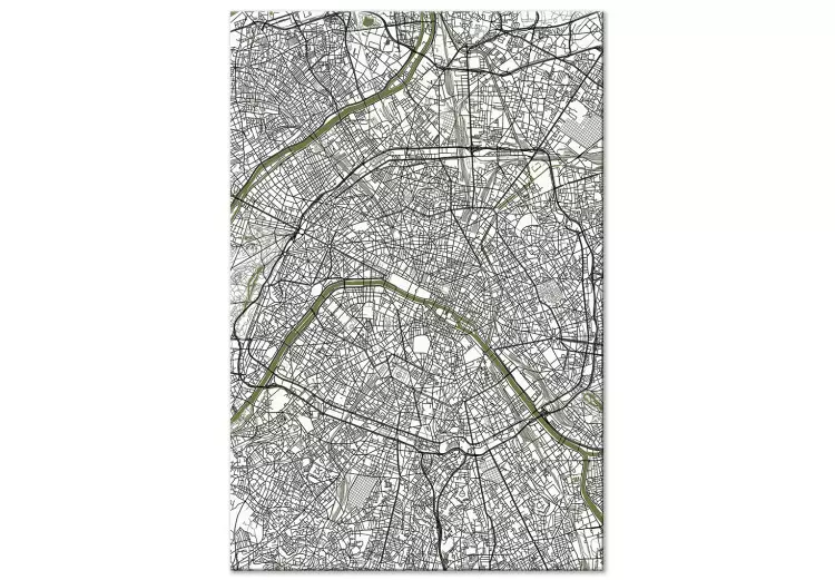 Canvas Paris Arterie - French capital center plan with Seine selection