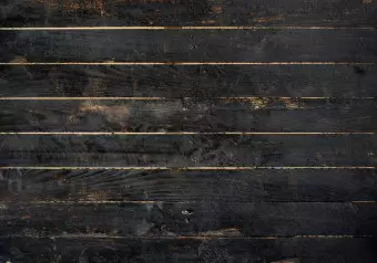Wall Mural Wooden background - uniform pattern of horizontal black boards with clearances Wallpaper Cropper