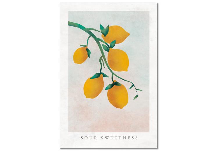 Canvas Citrus - drawing image of a branch of a lemon tree