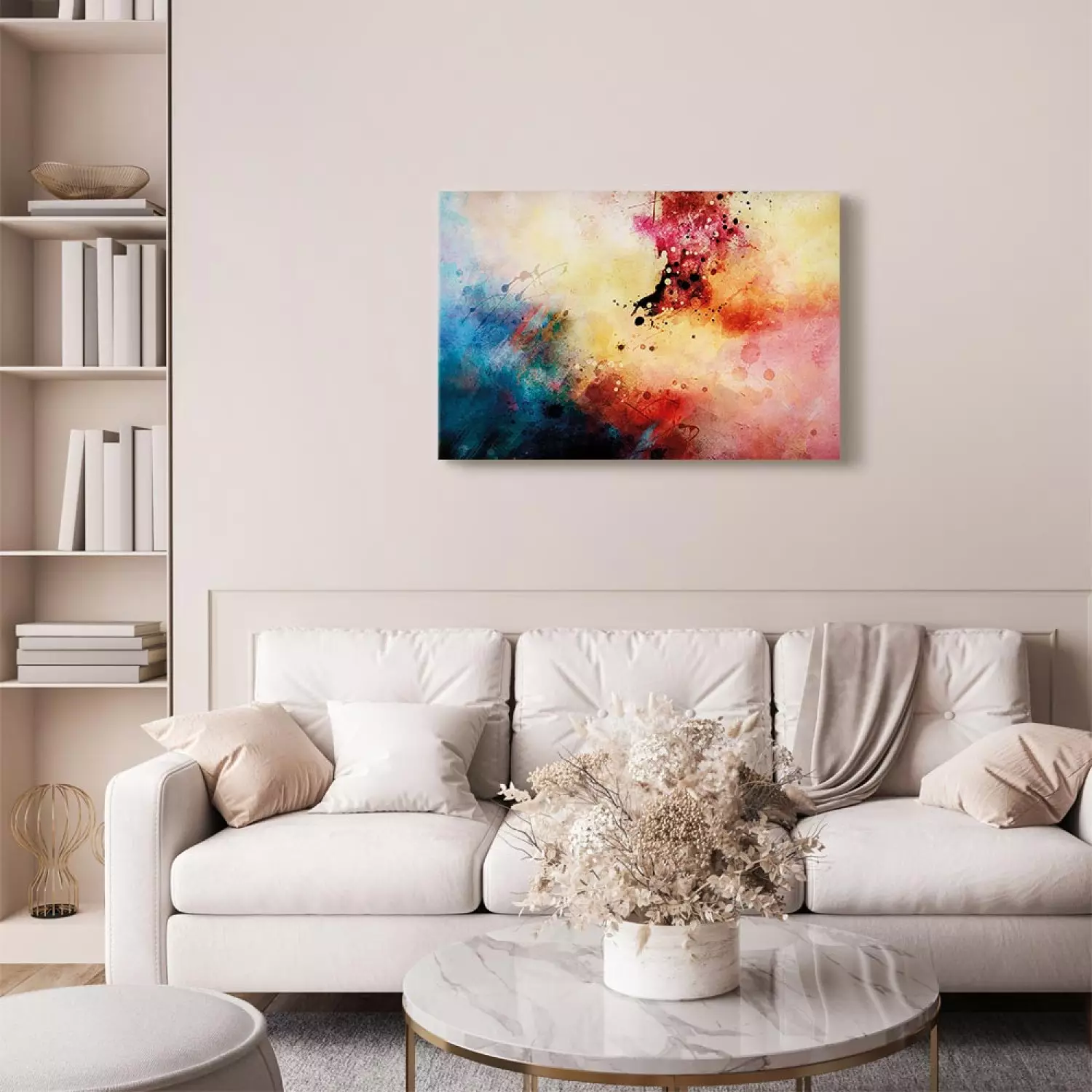 Canvas Art Print Symphony of Colors Wide - abstract colorful watercolor