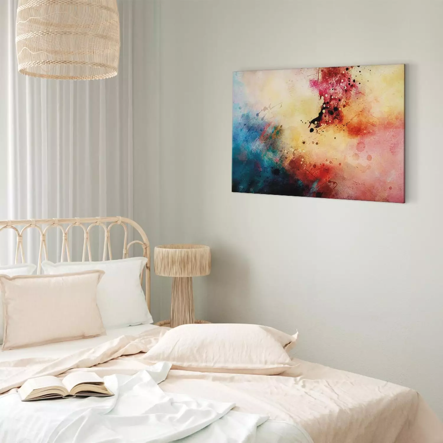 Canvas Art Print Symphony of Colors Wide - abstract colorful watercolor