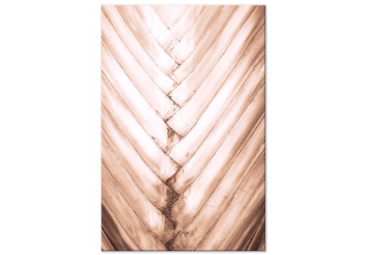 Canvas Slim leaves - Structure of a dry palm leaf in a delicate bronze