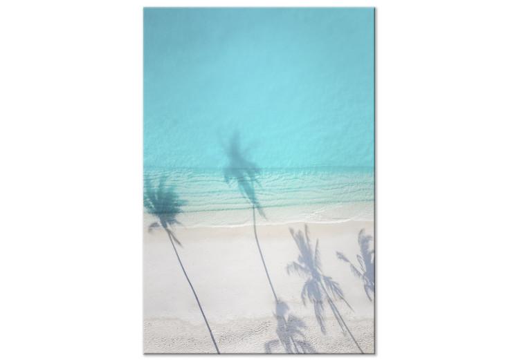 Canvas Turquoise coast - marine beach with white sand in the shade of palm
