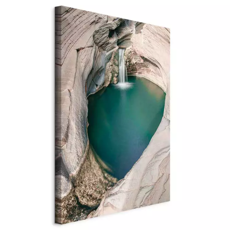 Closed bay - photo with a turquoise waterfall