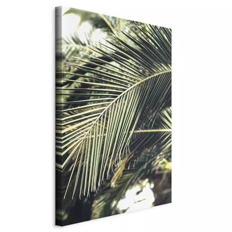 Green Queen (1-piece) Vertical - exotic palm leaf landscape