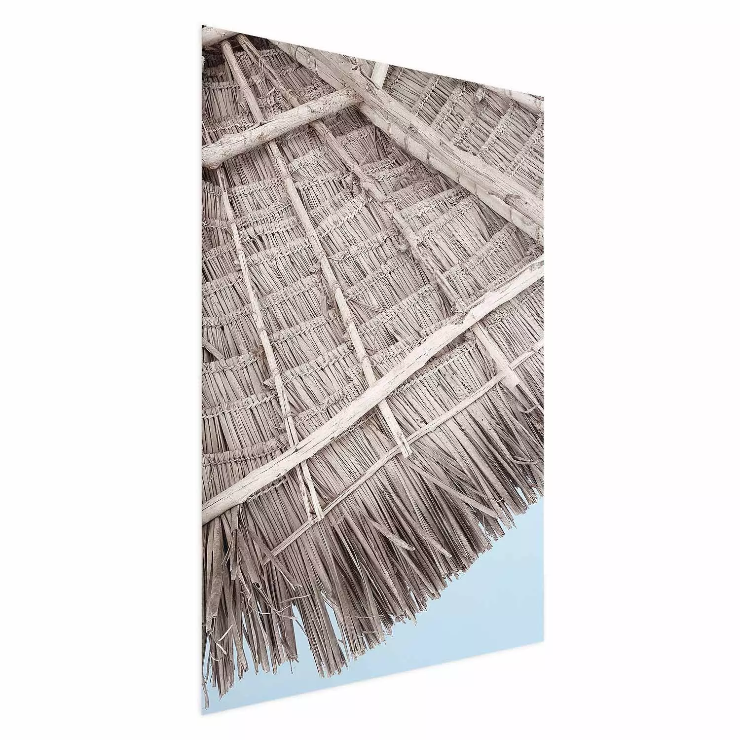 Wall Poster Exotic Structure - landscape of a tropical cottage roof against sky