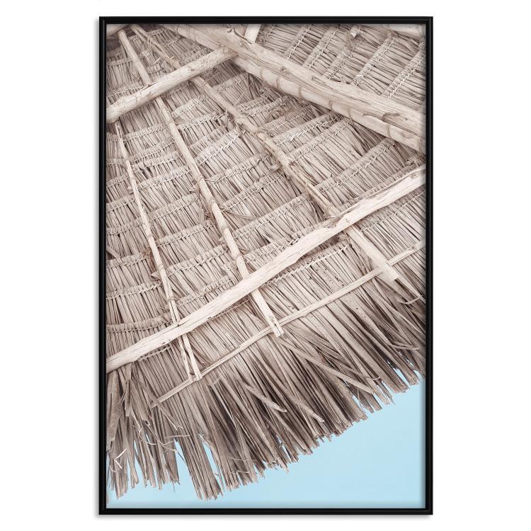 Poster Exotic Structure - landscape of a tropical cottage roof against sky