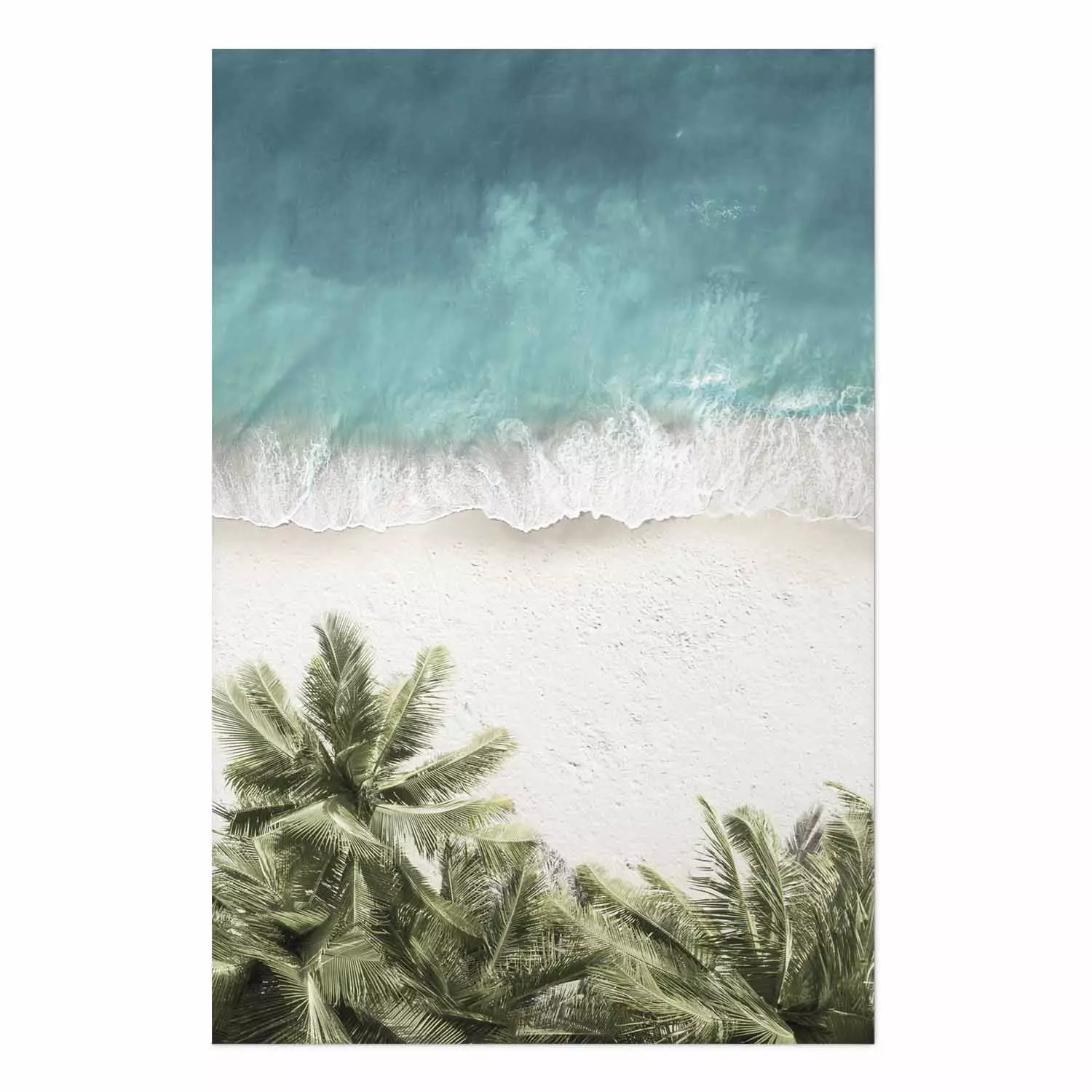 Wall Poster Turquoise Expansion - tropical beach and plant landscape against sea
