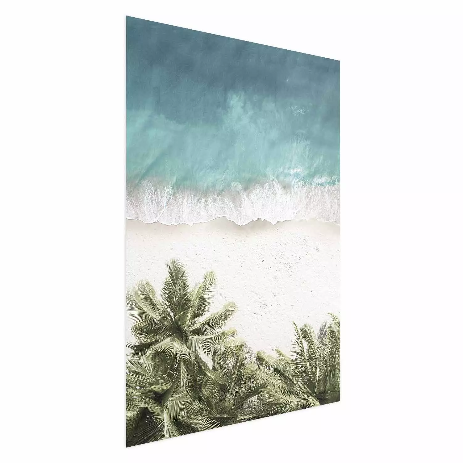Wall Poster Turquoise Expansion - tropical beach and plant landscape against sea