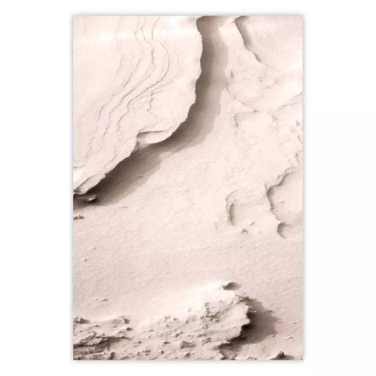 Poster Trace of the Wind - light sand texture on a beach with uneven structure