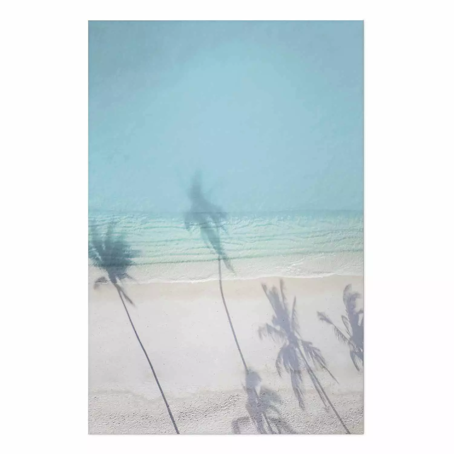 Wall Poster Turquoise Morning - seaside landscape with vivid shadow of palms