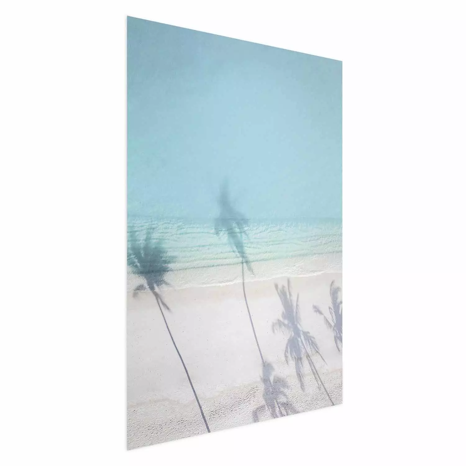 Wall Poster Turquoise Morning - seaside landscape with vivid shadow of palms
