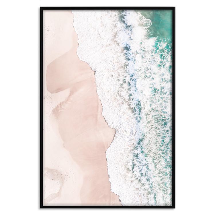 Poster Troubled Ocean - landscape of pastel beach depicted from a bird's eye view