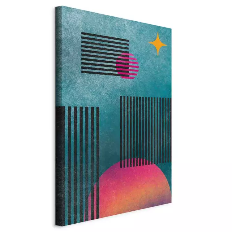 Strip codes - Abstraction with black stripes on the background of blue