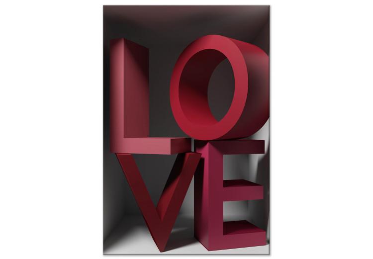 Canvas Love in Reds (1-piece) Vertical - English 3D text