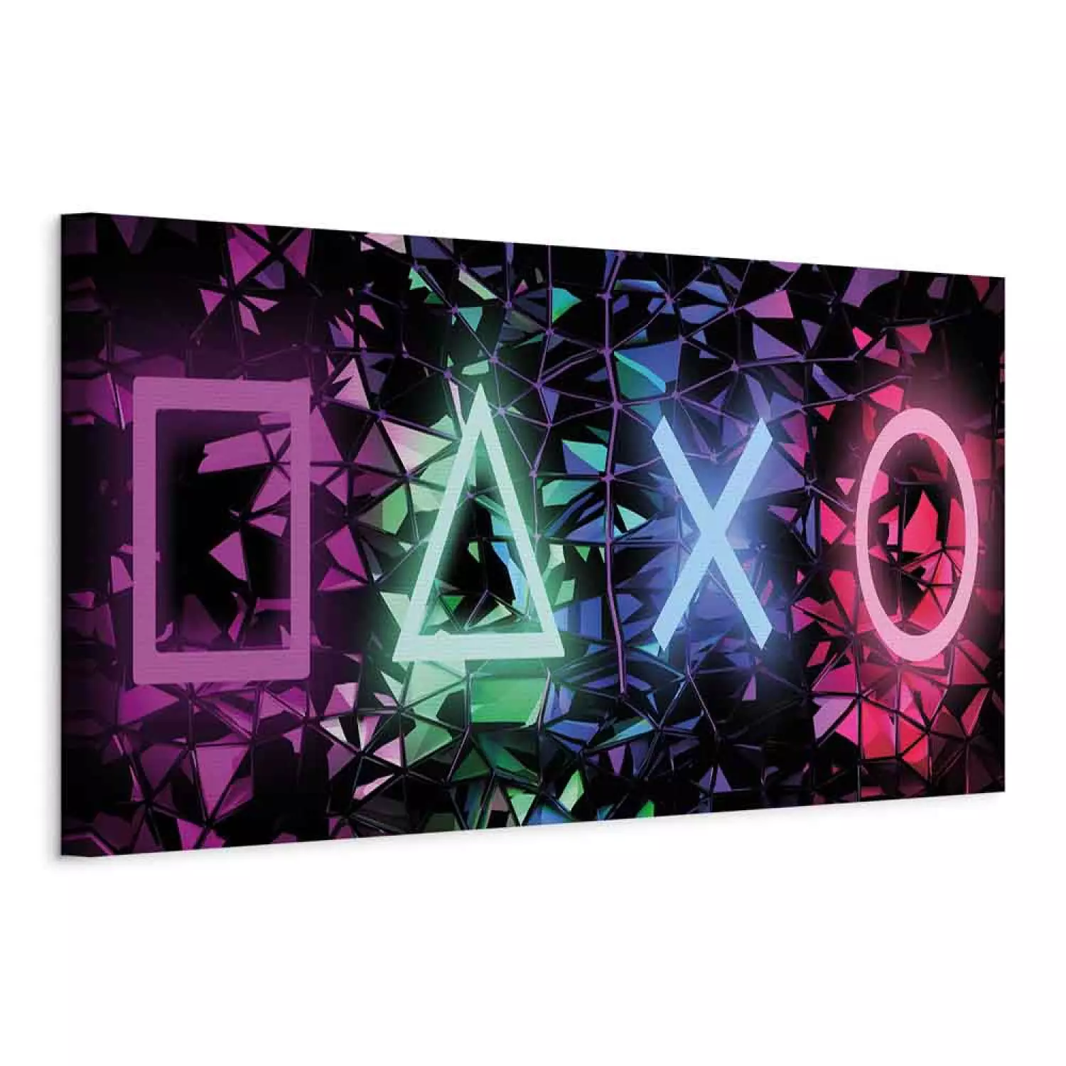 Canvas Art Print Symbols of Fun Narrow - street art of colorful shapes