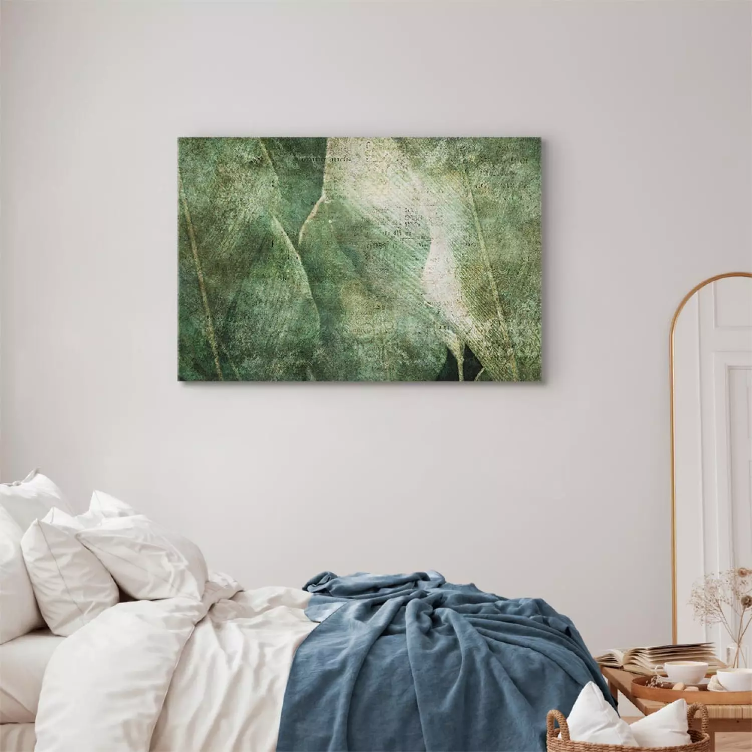 Canvas Print Big leaves - Worn image of exotic leaves plants