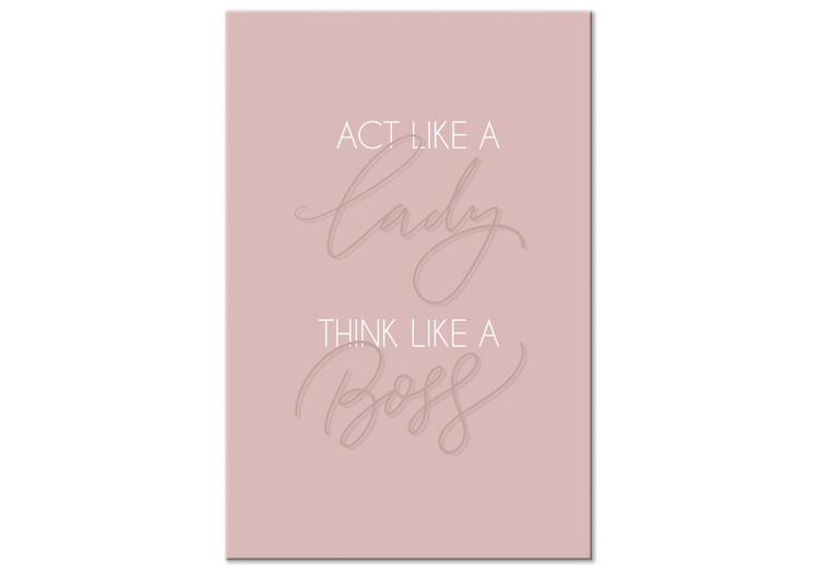 Canvas Act like a lady, think like a boss - a typographic composition with an inscription in English on a pink background