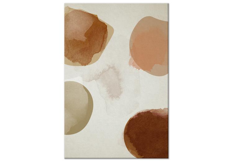 Canvas Watercolor - Abstraction with oval brown and beige spots
