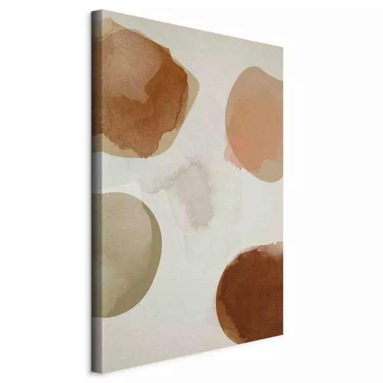 Watercolor - Abstraction with oval brown and beige spots
