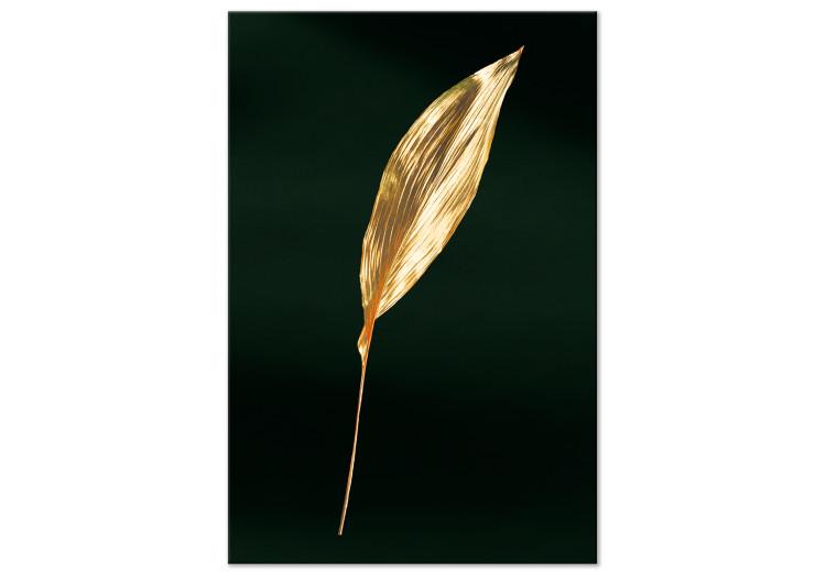 Canvas Gold leaf - Botanical theme on a background of green