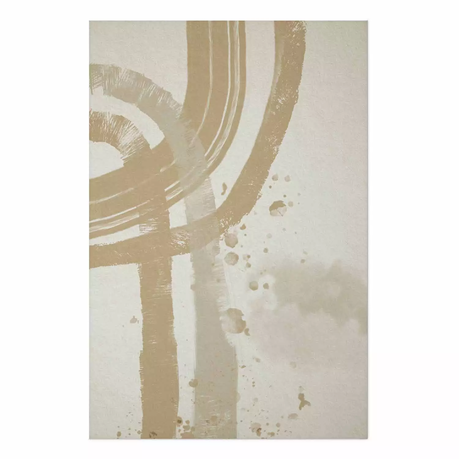 Wall Poster Beige Minimalism - abstract brown pattern on a light beige background