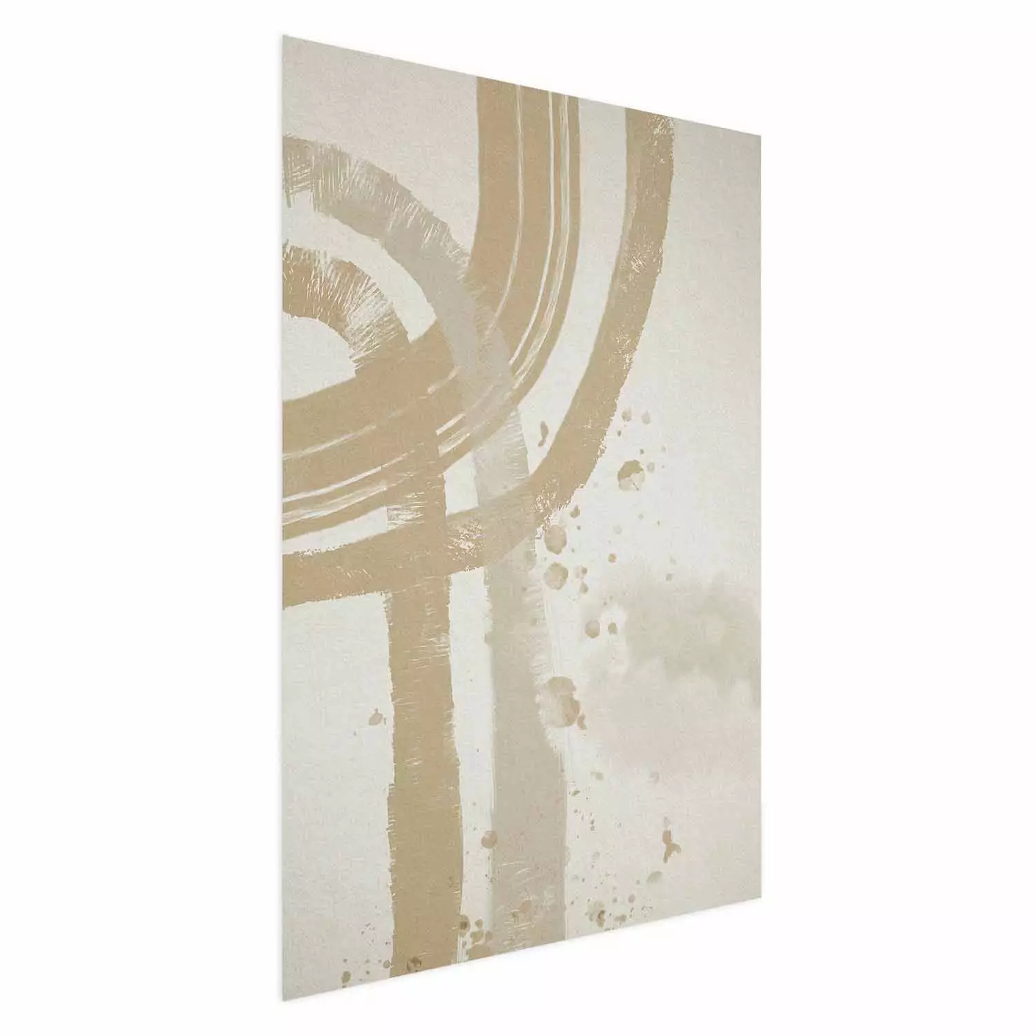 Wall Poster Beige Minimalism - abstract brown pattern on a light beige background