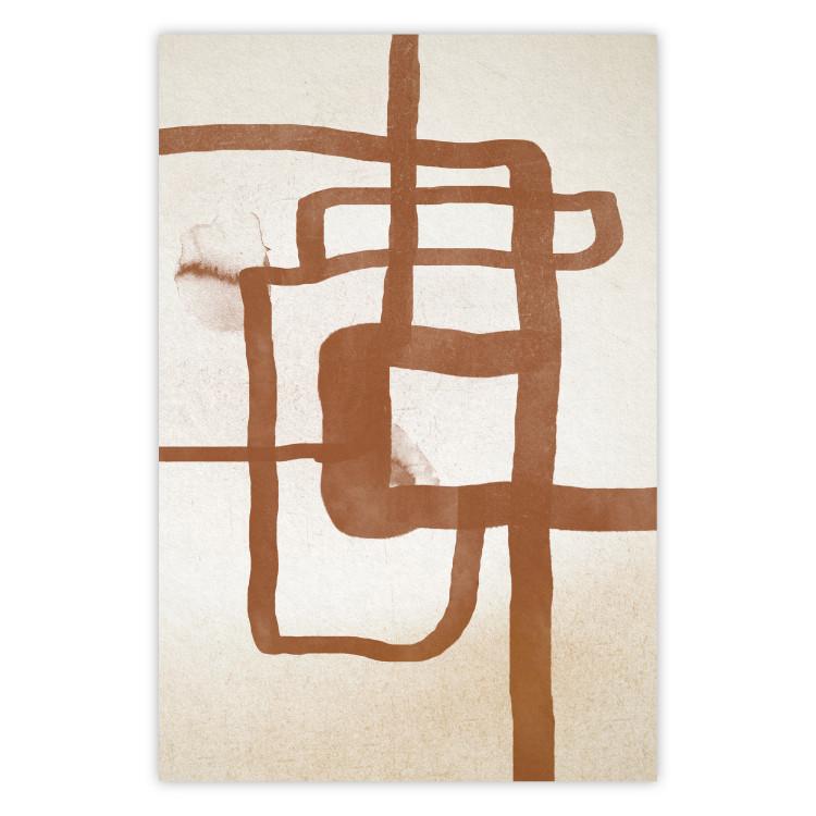 Poster Road to the East - artistic brown pattern in an abstract motif