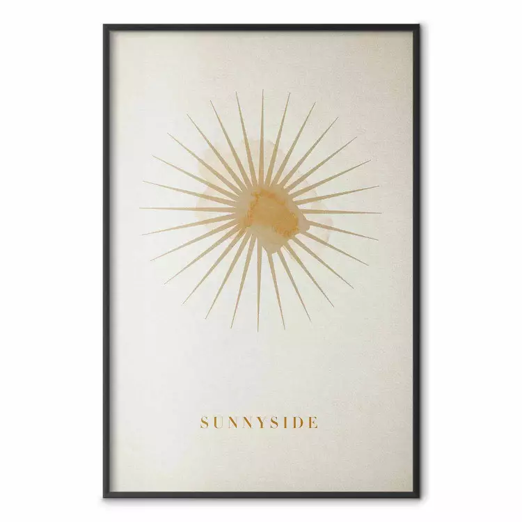 Sun at Zenith - English texts and abstract yellow figure