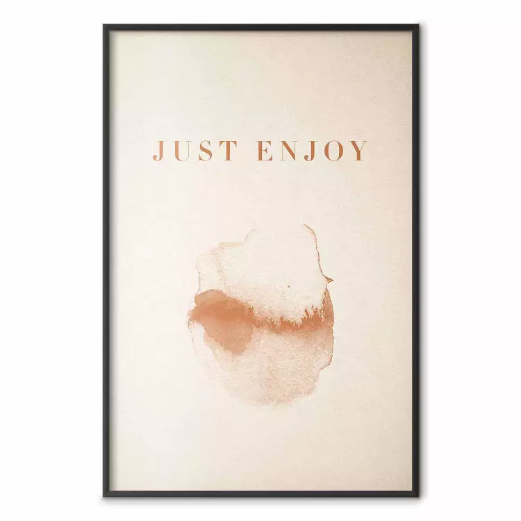 Just Enjoy - English texts and watercolor pattern on a beige background
