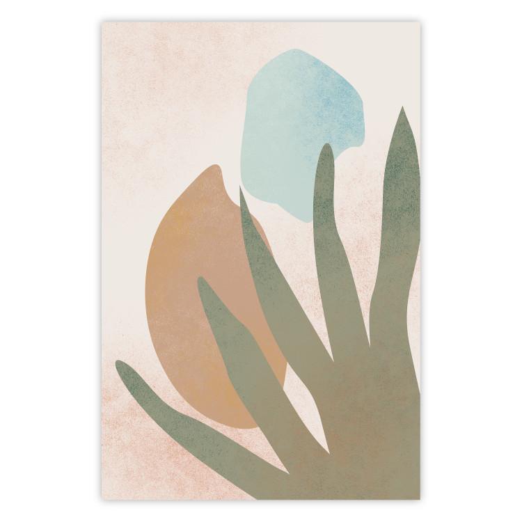 Poster Agave in the Sun - pastel abstraction of patterns on a light beige background