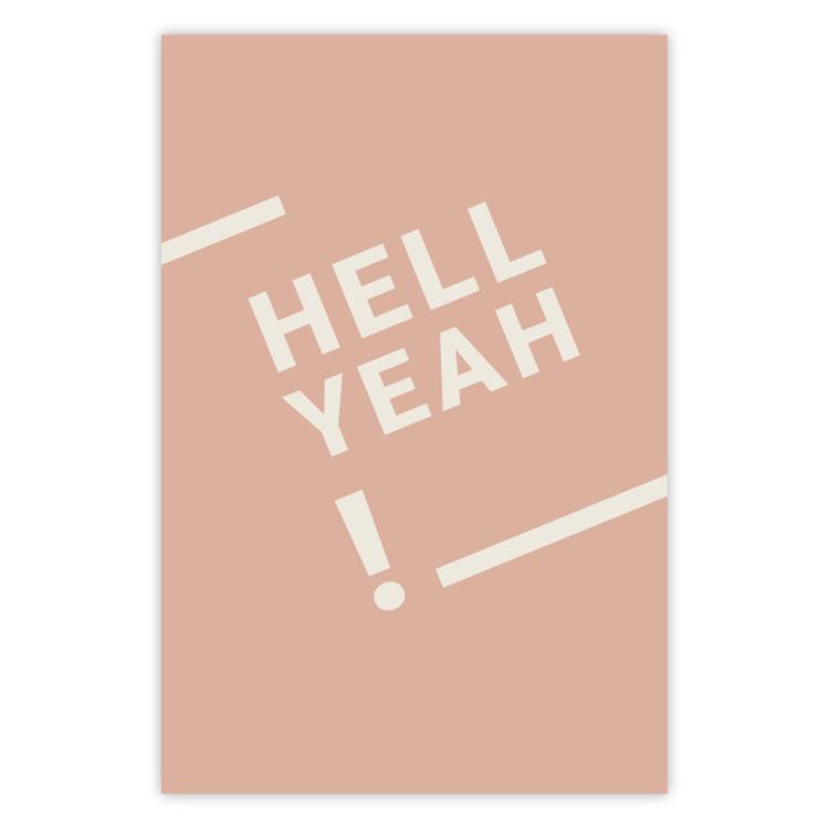 Poster Hell Yeah! - white English texts on a light pastel background