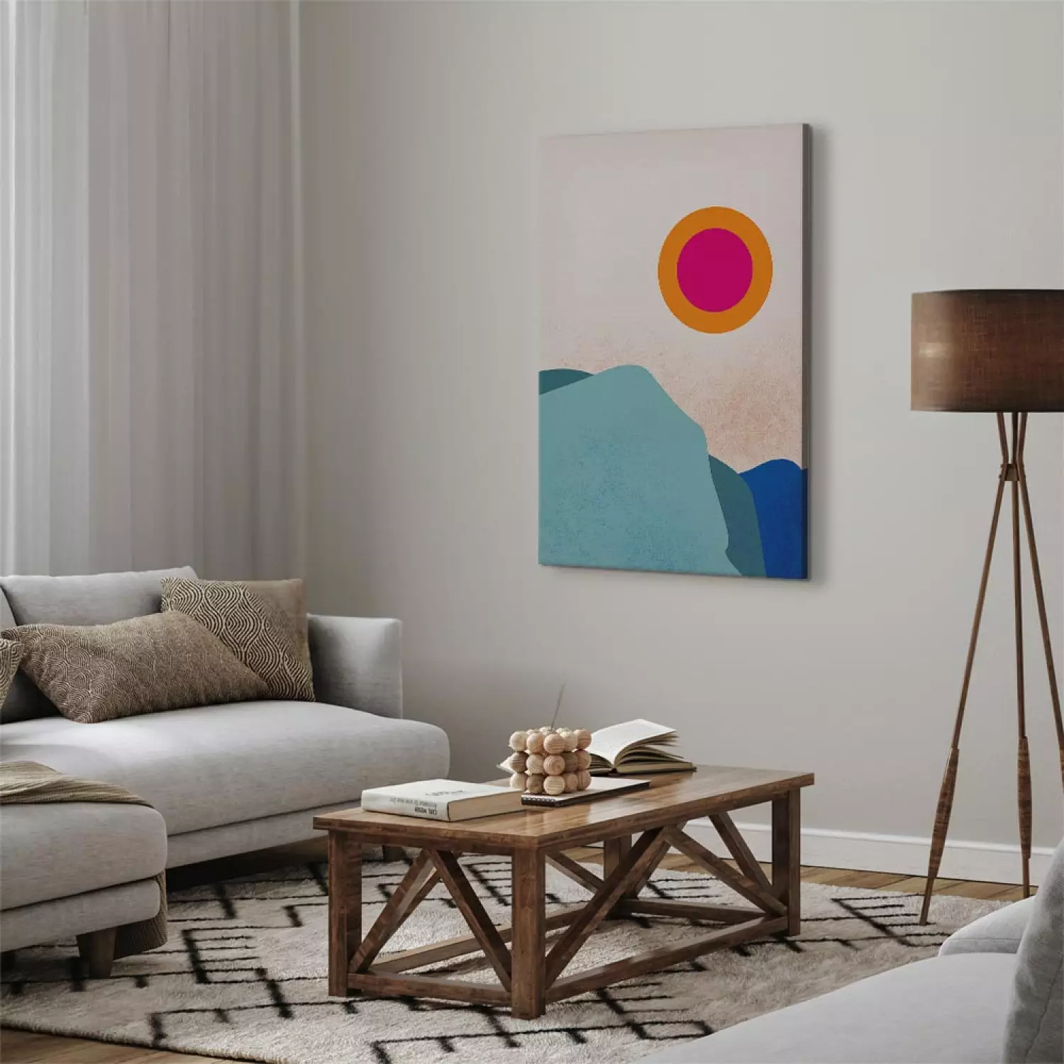 Canvas Print Ice fjord - abstract Scandinavian landscape with the sun