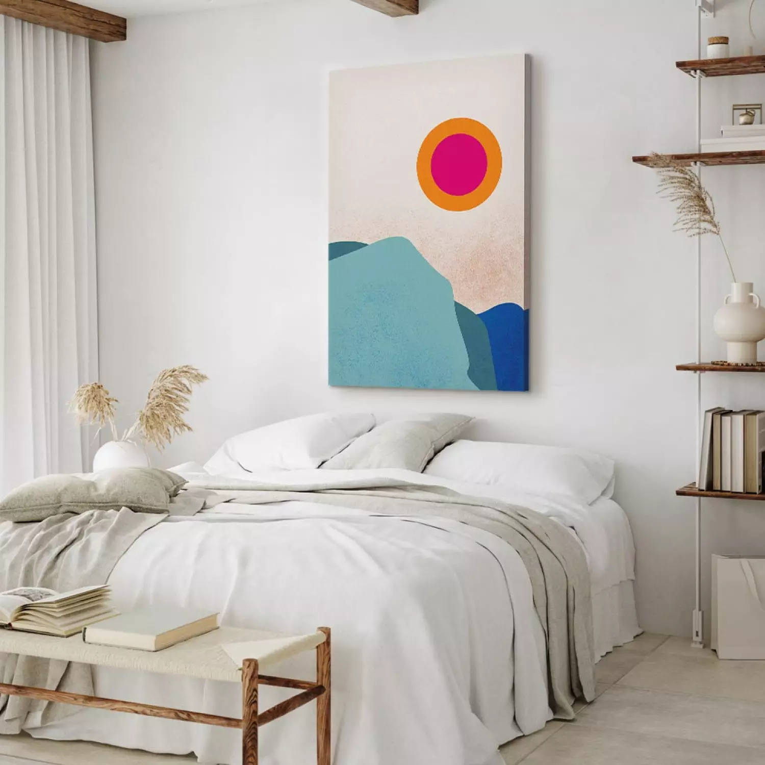 Canvas Print Ice fjord - abstract Scandinavian landscape with the sun