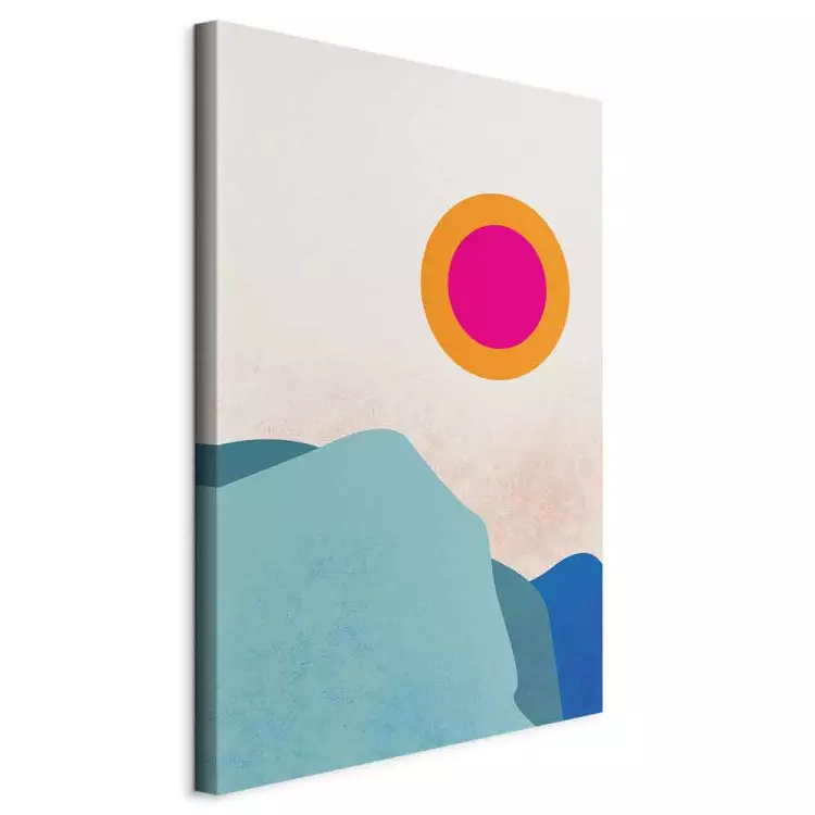 Ice fjord - abstract Scandinavian landscape with the sun