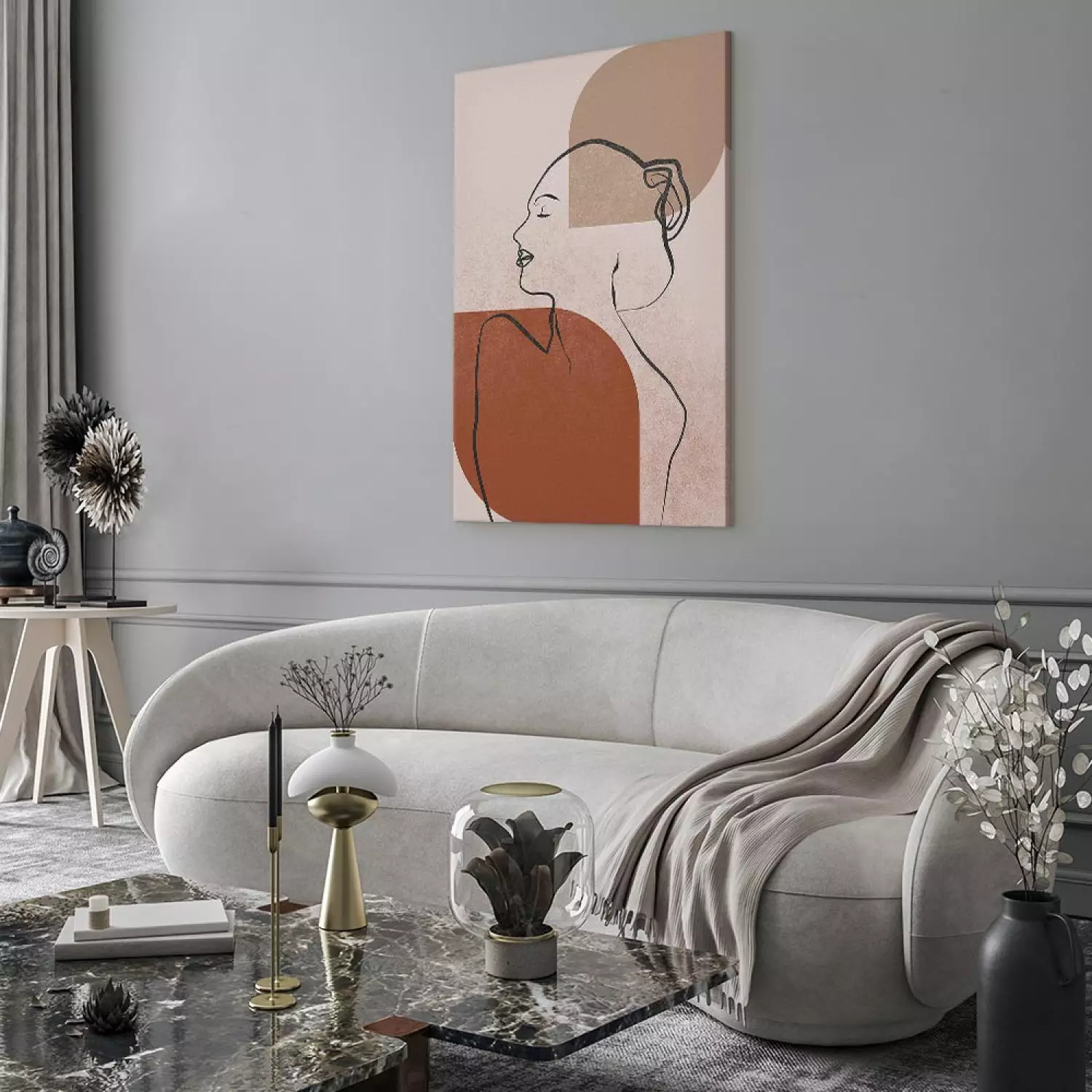 Canvas Linear feminine act - abstract, minimalist portrait