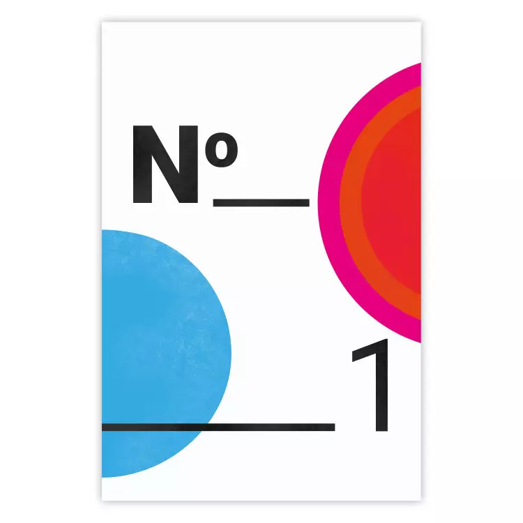 Poster Number 1 - black numbers and colorful geometric figures on a white background